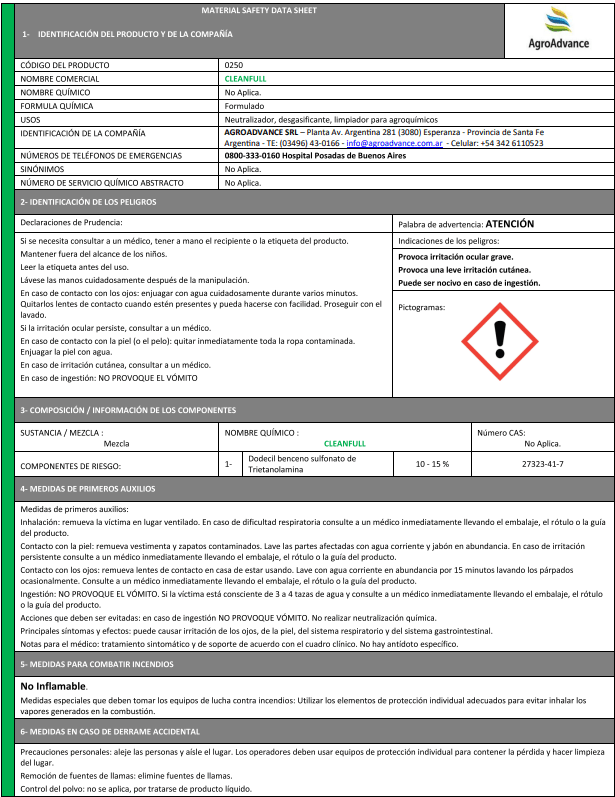 HOJA DE SEGURIDAD CLEANFULL